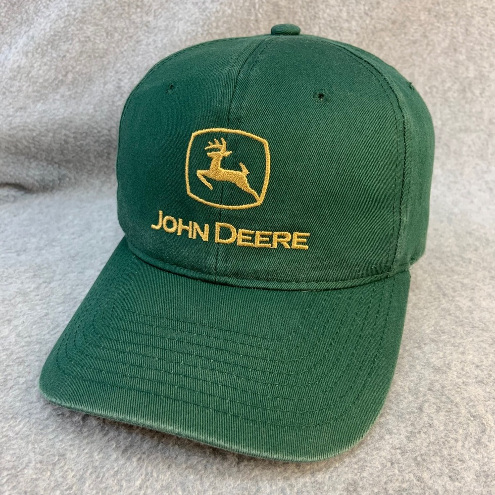 John Deere Logo Mens Green Hat Snapback Adjustable One Size
